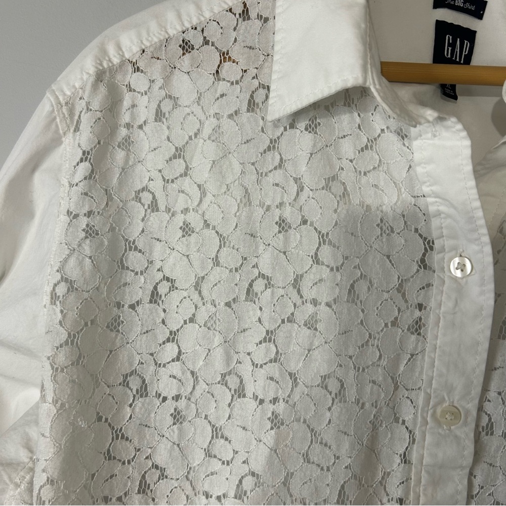 Gap White Lace Button Down Shirt - image 6